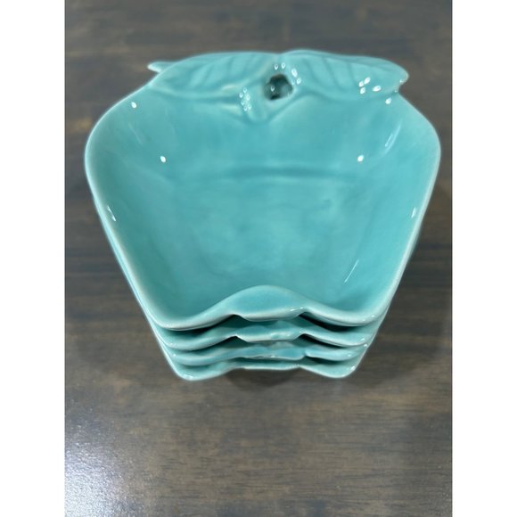 4 Belmar of California Hoenig Pottery Apple Dishes Pottery Serving Bowls Turquoi - Picture 6 of 6